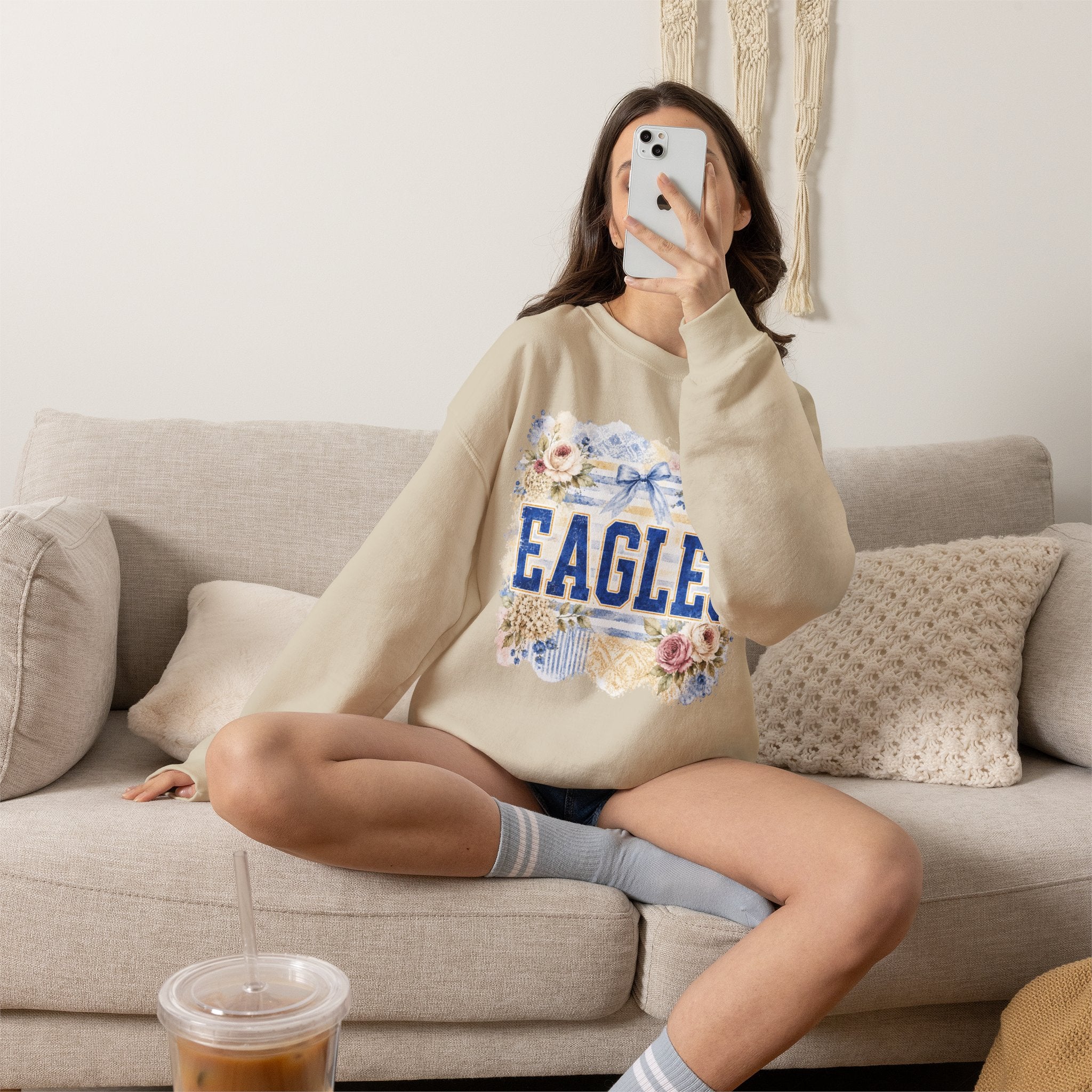 Eagles Floral Crewneck Sweatshirt