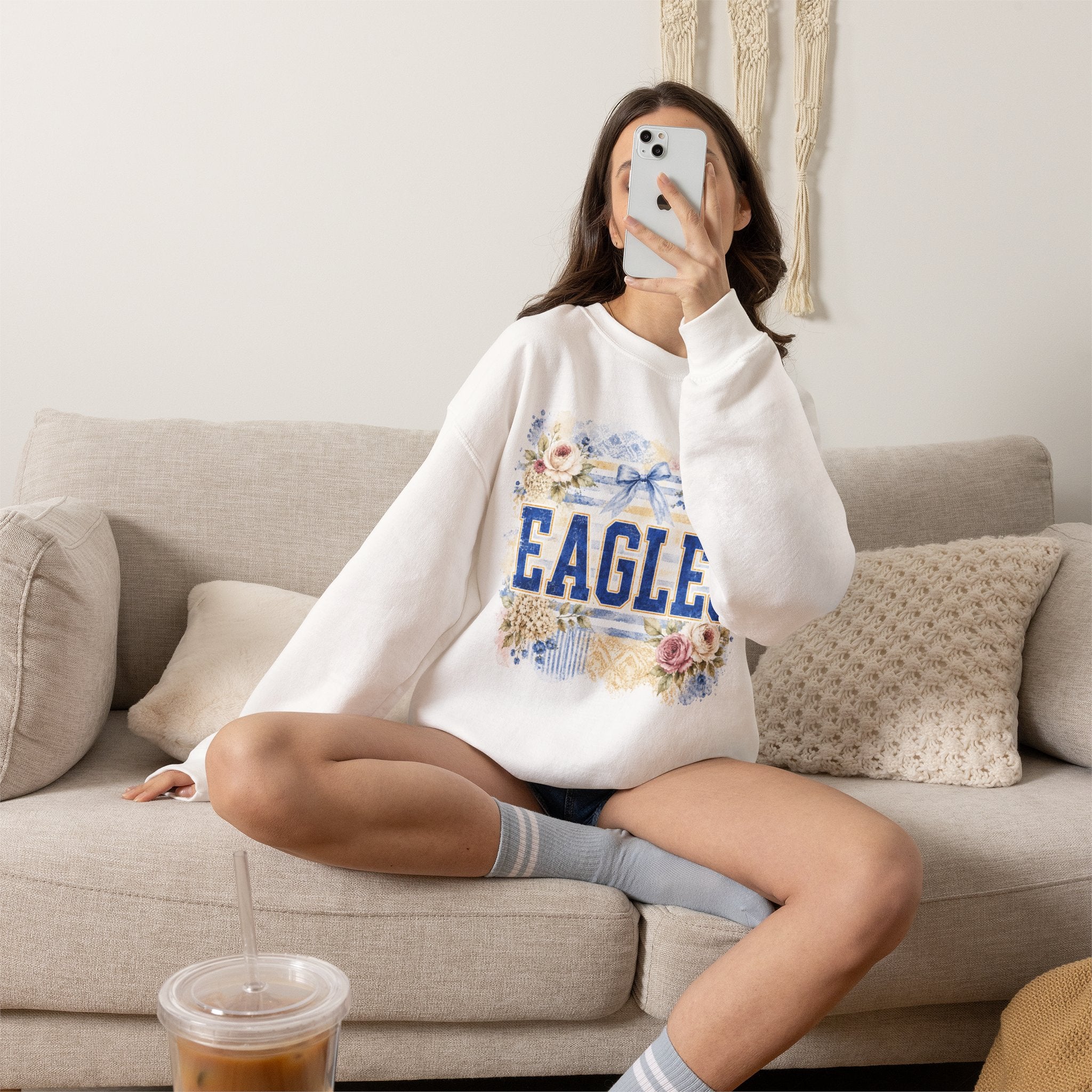 Eagles Floral Crewneck Sweatshirt