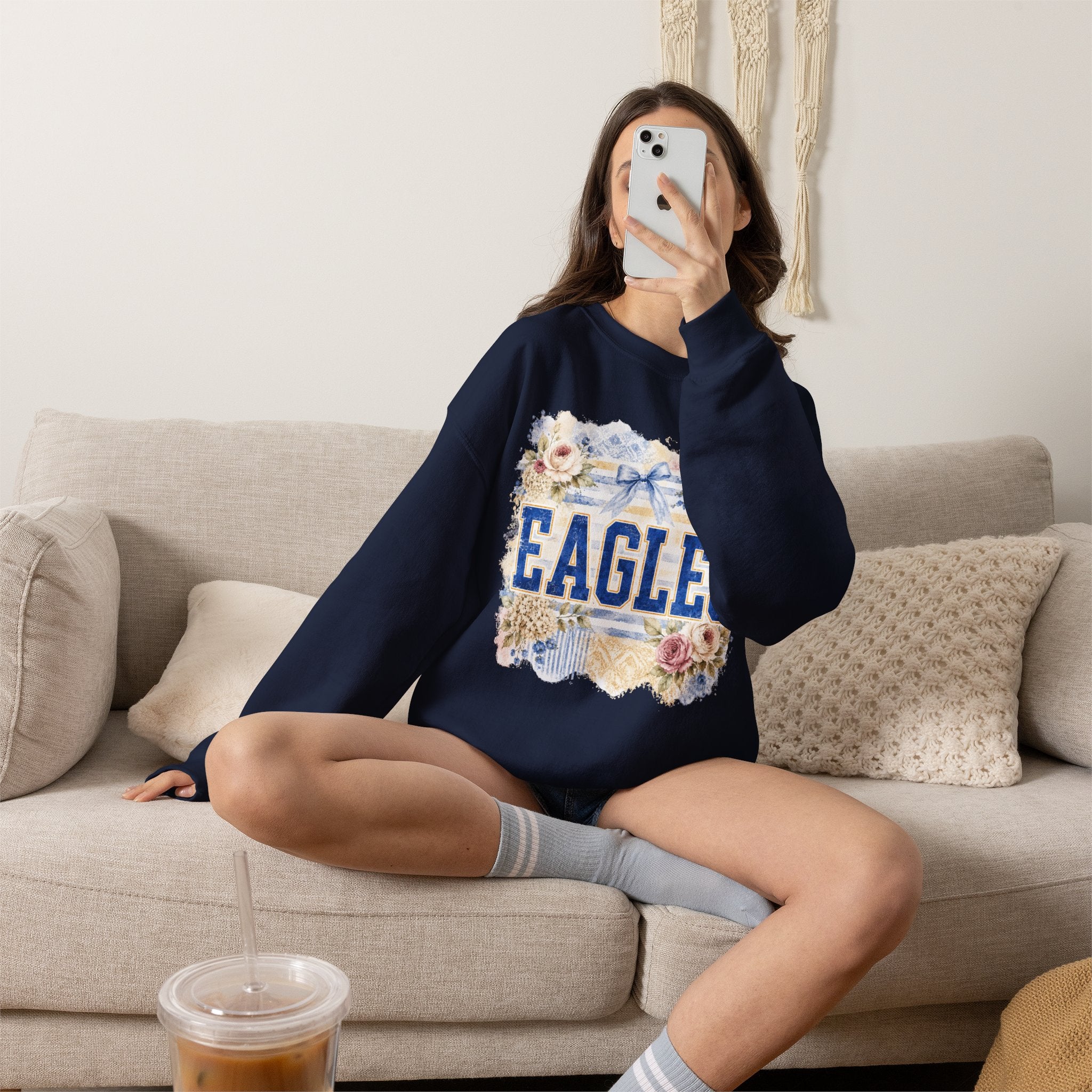Eagles Floral Crewneck Sweatshirt
