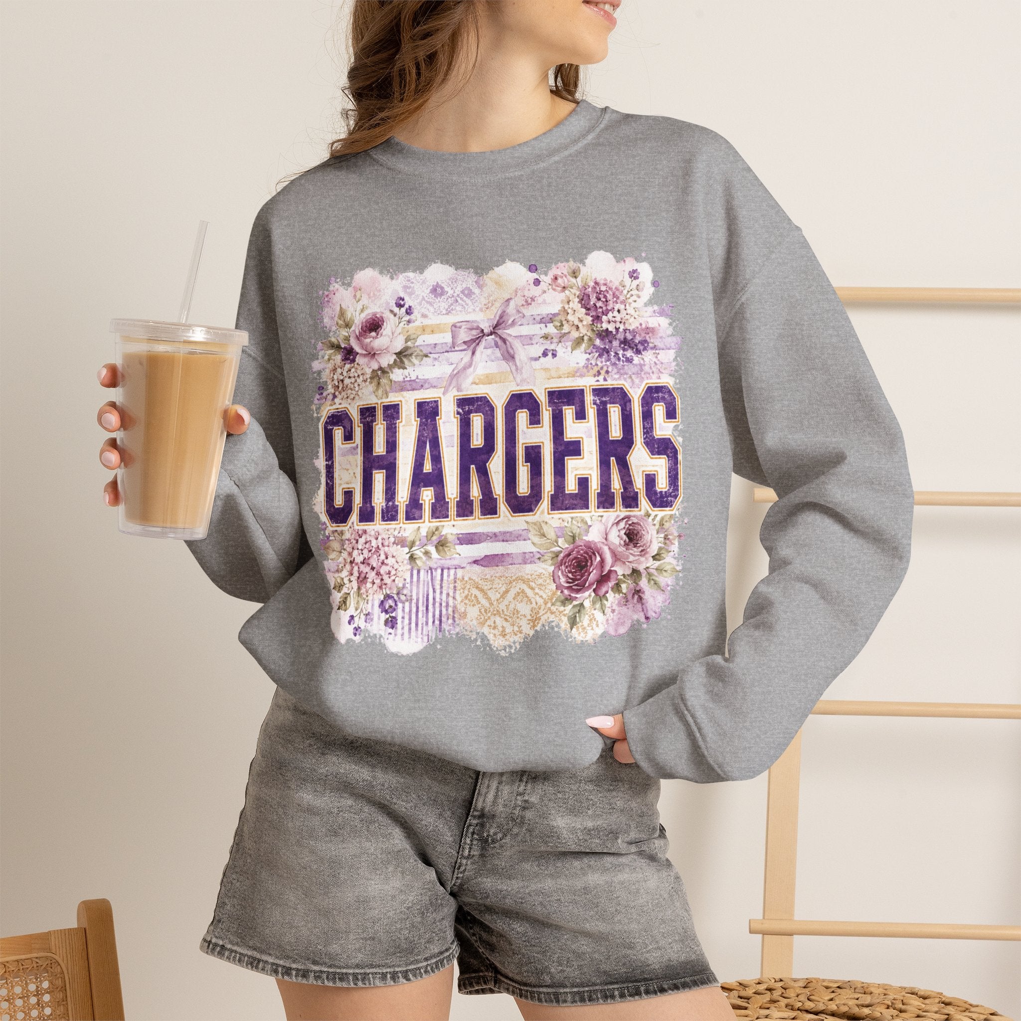 Chargers Floral Crewneck Sweatshirt