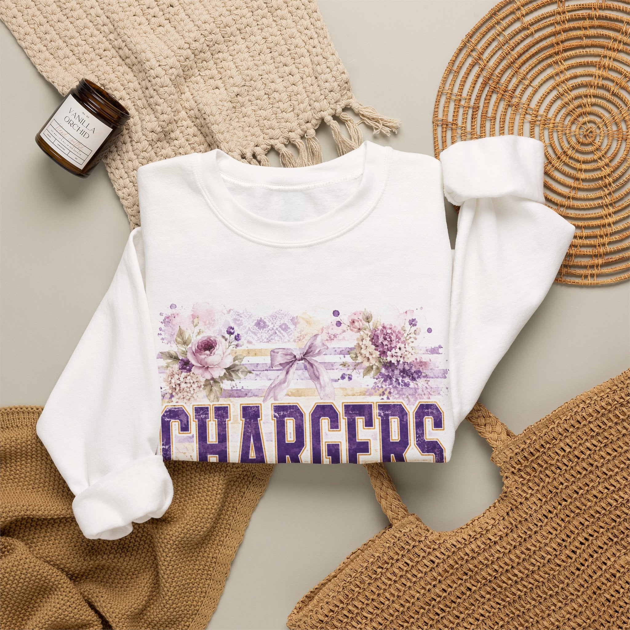 Chargers Floral Crewneck Sweatshirt