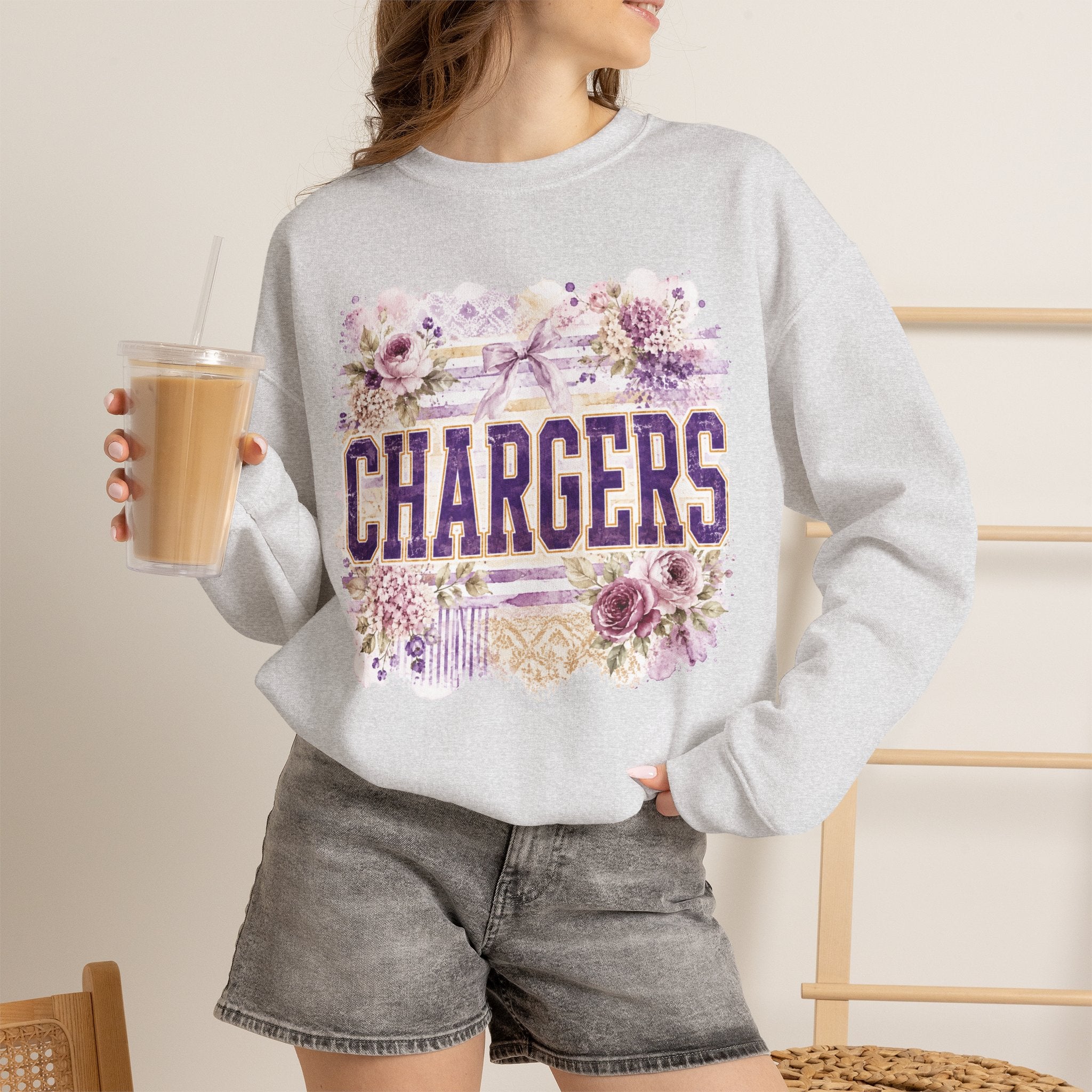 Chargers Floral Crewneck Sweatshirt