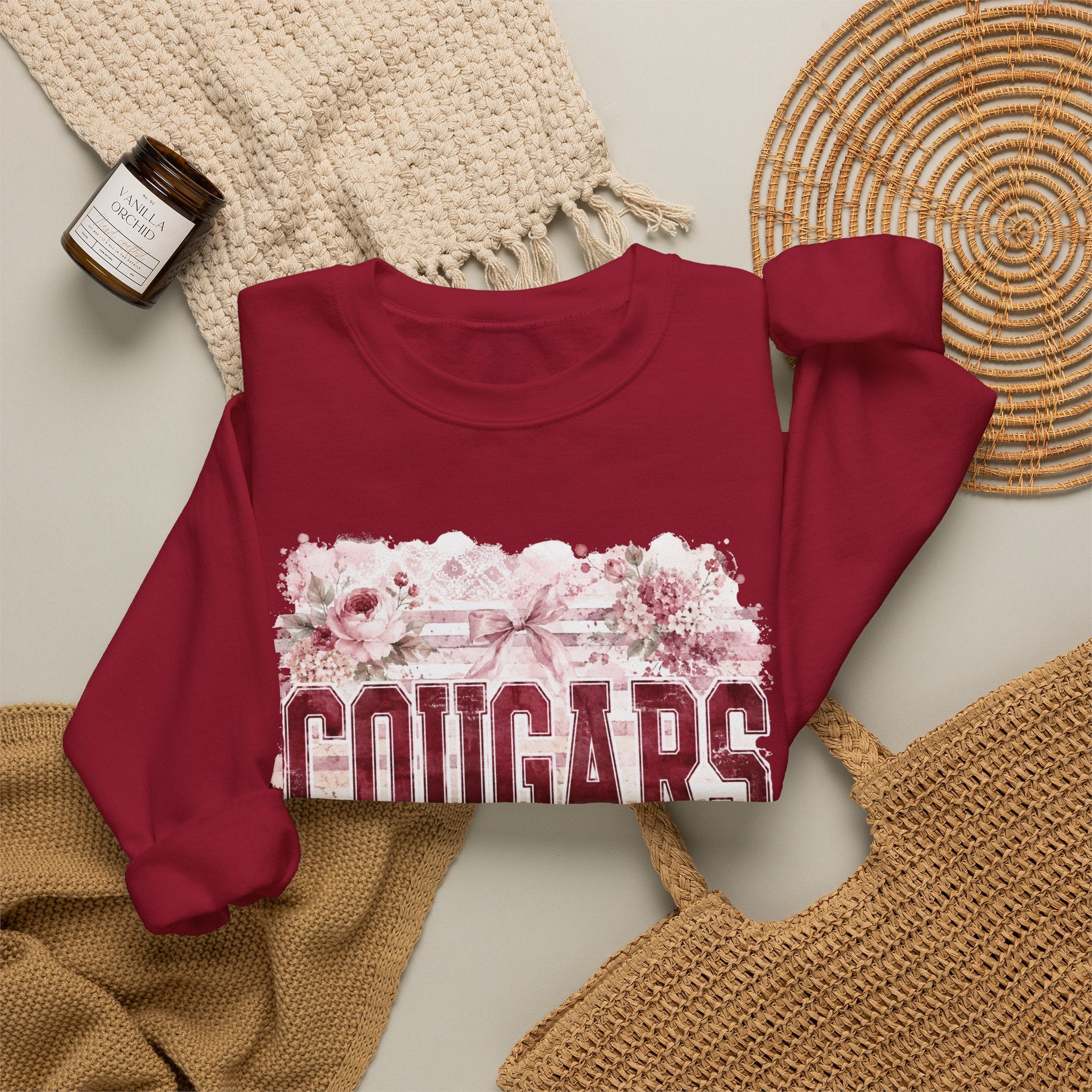 Cougars Floral Crewneck Sweatshirt