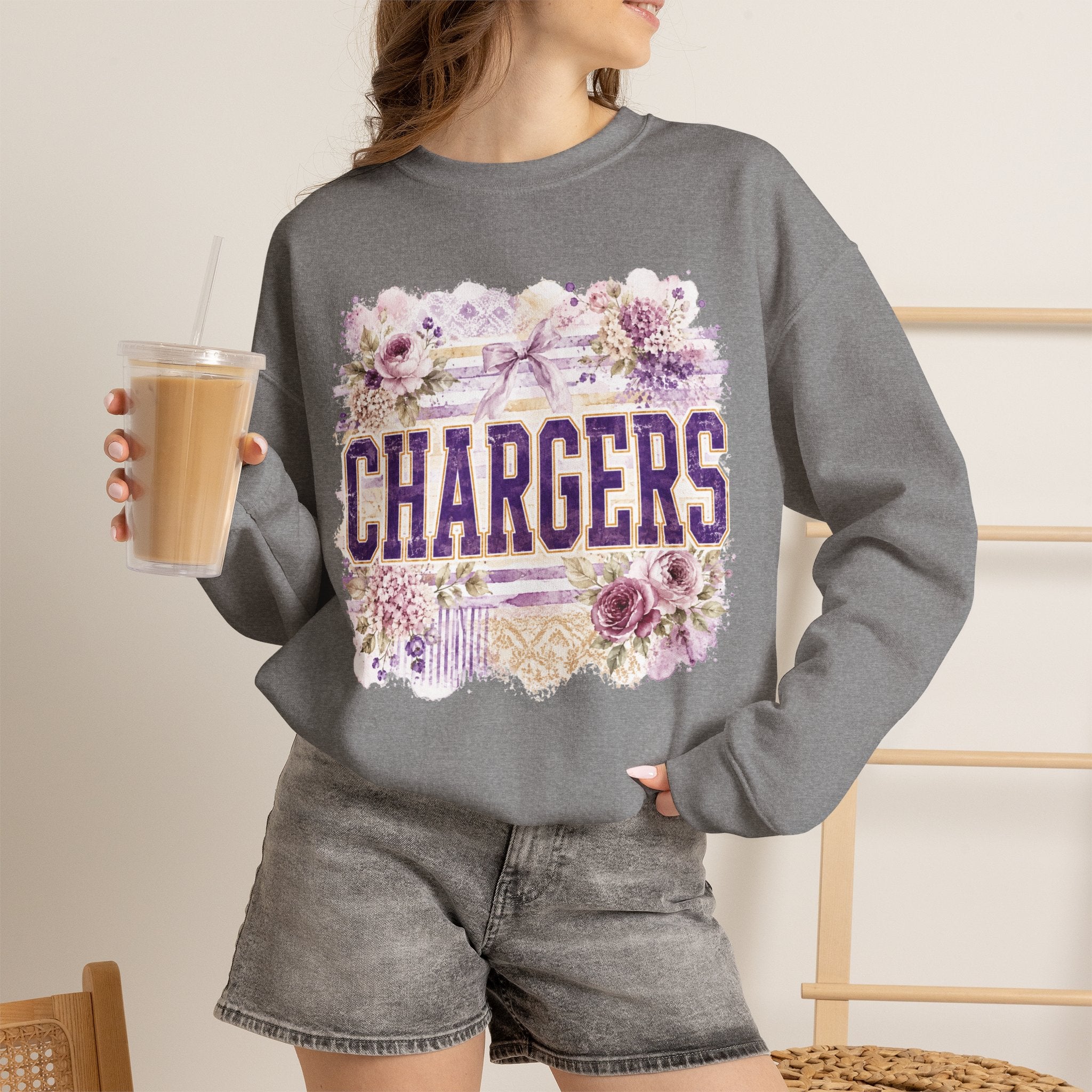Chargers Floral Crewneck Sweatshirt