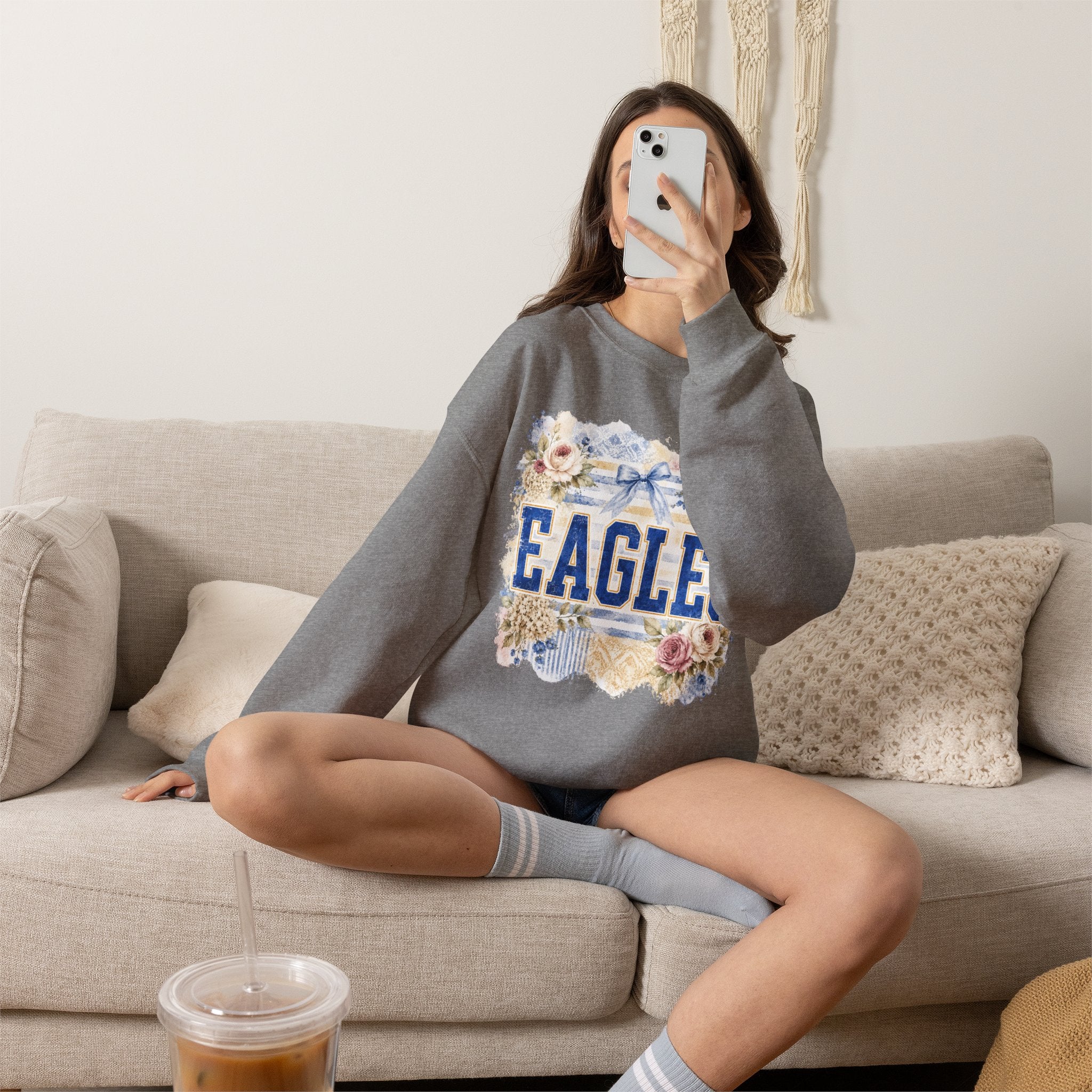 Eagles Floral Crewneck Sweatshirt