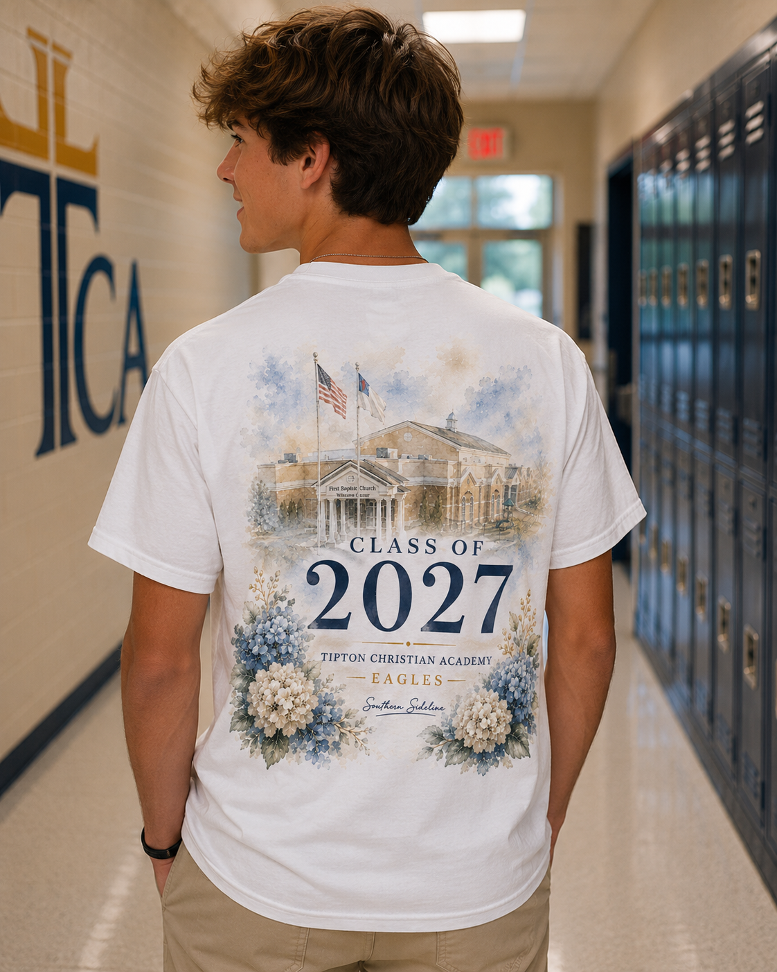 Tipton Christian Academy Class of 2027 Eagles watercolor tee