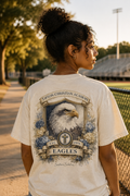 Watercolor Tipton Christian Academy Eagles crest, Est. 1979, on an ivory tee