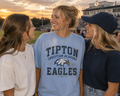 Tipton Christian Academy Eagles arch logo spirit tee in light blue